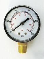 50MM pressure gauge base entry 0-200 psi air and oil