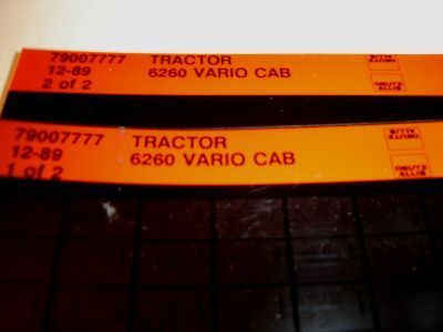 Deutz allis 6260 vario cab tractor parts microfiche