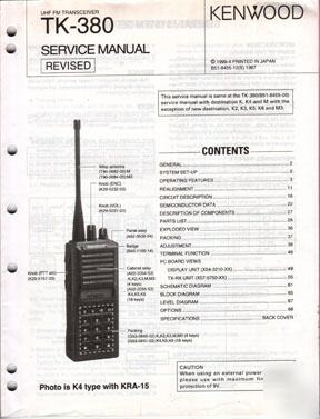 Kenwood tk-380 service manual rev uhf fm transceiver