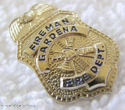 Gardena,ca~fire dept.mini silver eagle fireman badge