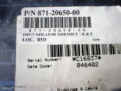 Kt volt freq control assembly p/n 871-21239-00