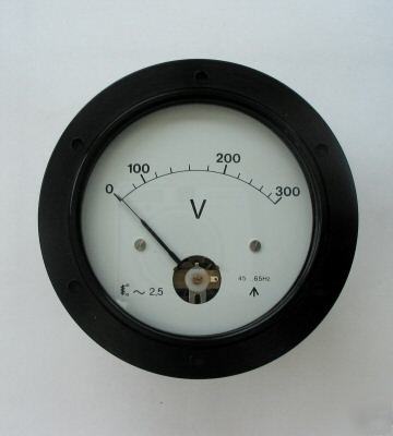 Ac voltmeter 83MM diameter 0-300V 45/65HZ