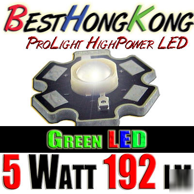 High power led set of 500 prolight 5W green 192 lumen