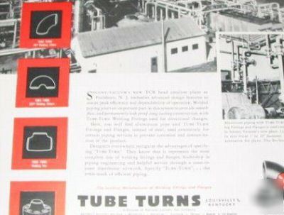 Tube turns welded fittings-piping -5 1950S ads lot