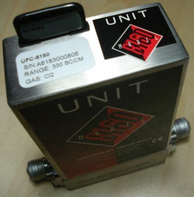 Unit ufc-8160 mass flow controller 300 sccm gas CI2 
