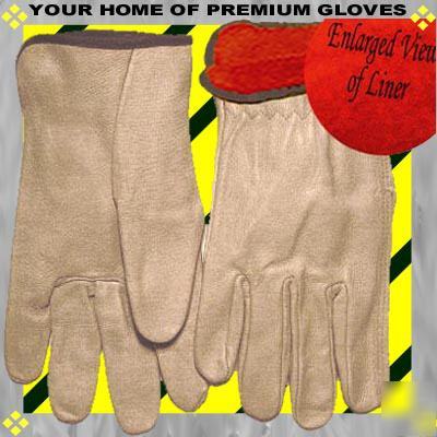 3MD insulated leather yard work gloves pigskin ranch go