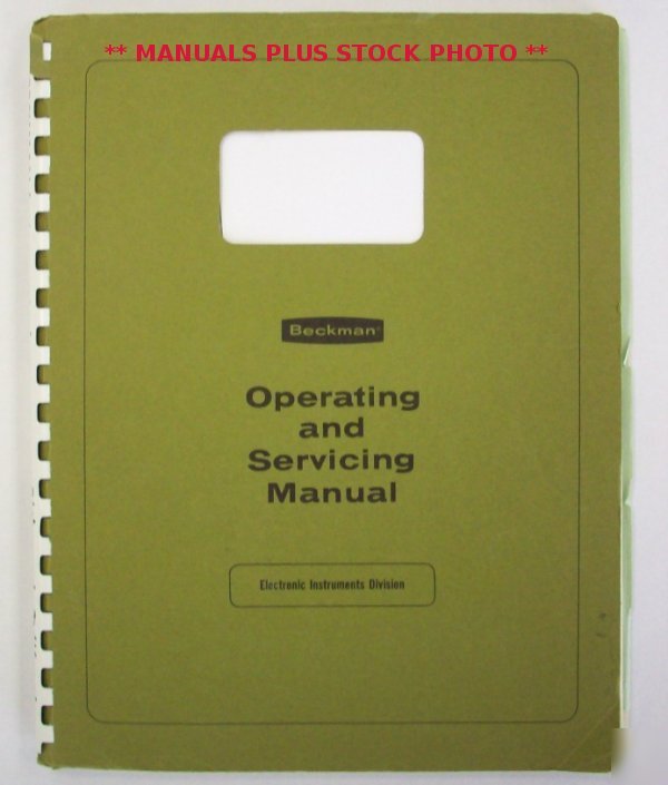 Beckman DM23/DM25XL operating manual - $5 shipping 