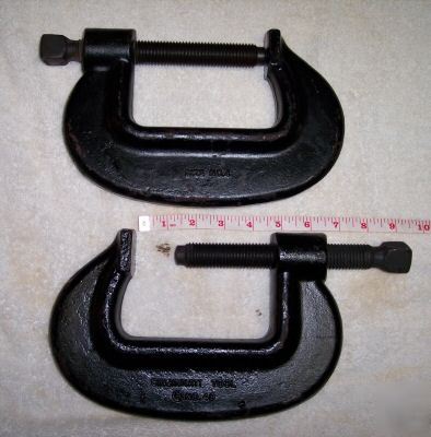 2 heavy-duty c-clamps cincinnati tool size no. 4 nice 