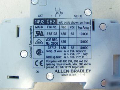Allen bradley 12A 2P m/n: 1492-CB2 G120 - used