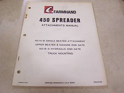 Farmhand 450 spreader attachments manual
