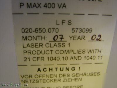 Leica microsystems laser power supply 020-654.037-000