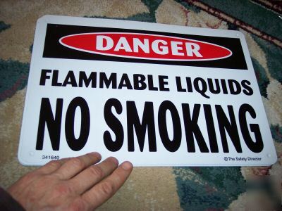 New lot of 10 signs danger flammable liquids no smoking