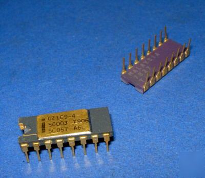 Ram C2109-4 8KX1 8K gold 16-pin gray cerdip rare intel