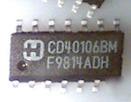 (50) CD40106BM hex schmitt trigger gates,40106,smt,nos