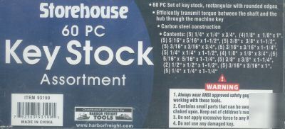 Storehouse 60 piece key stock assortment