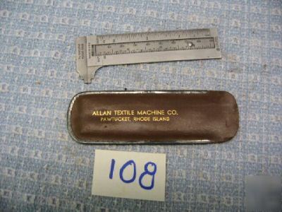 Allan textile machine co caliper w/case /R108