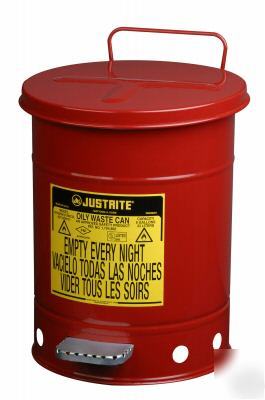 Justrite oily waste can w/ foot operated cover (14 gal)