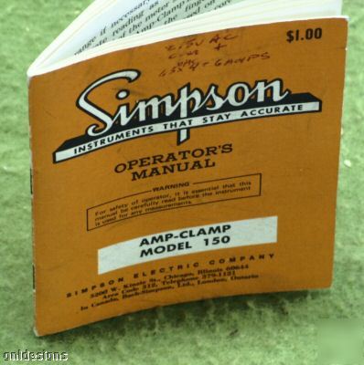 Simpson amp clamp model 150 clamp-on ac ammeter nice 