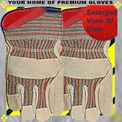 2 pr insulated leather work glove glove ranch go winter