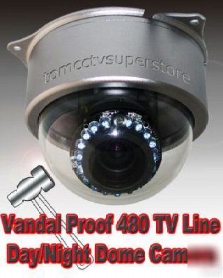 480 tv line sony ccd vandal-proof dome d/n camera 