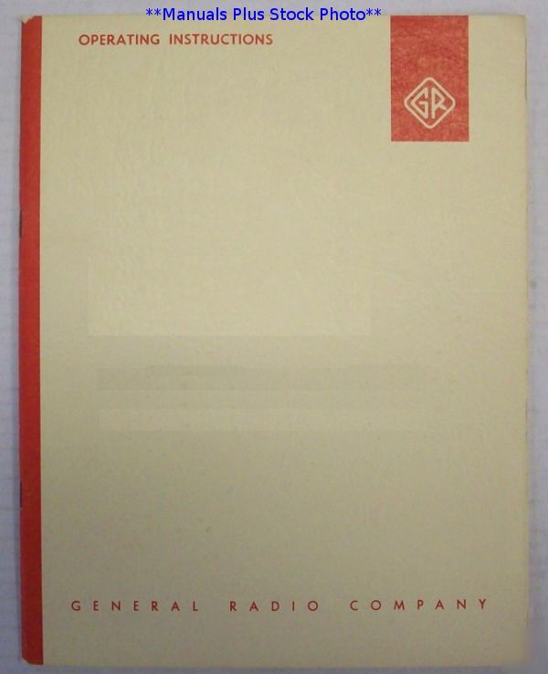 General radio gr 675-n operating manual - $5 shipping 