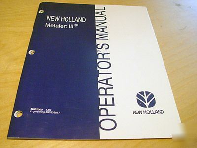 New holland metalert iii metal detector manual 790 900