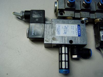 Festo distributor, pressure switch, solenoid, & filter