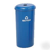 Round recycle trash container blue recycle receptacles