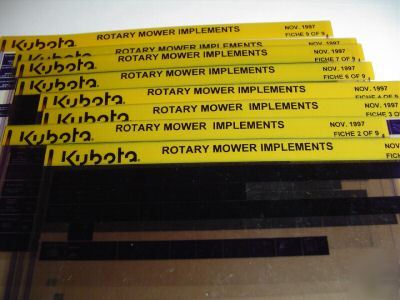 Kubota tractor rotary mowers parts catalog microfiche