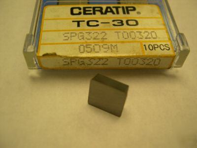 New 10 ea. ceratip inserts SPG322 TC30 cermet