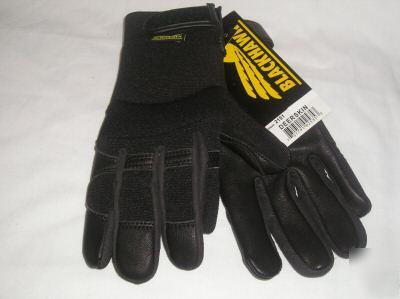 Top quality deerskin mechanics gloves - black hawk- lg 