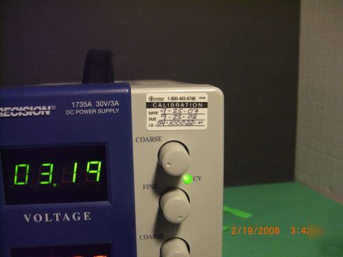 Bk precision 1735A 30V/3A dc power supply -- calibrated