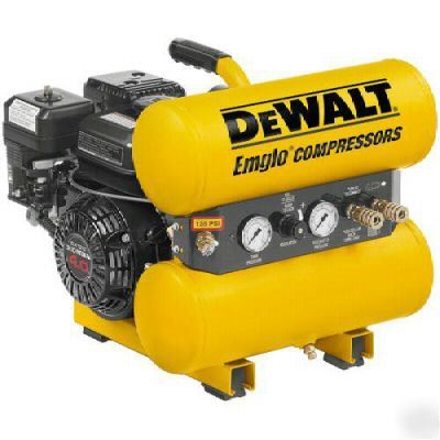 596395 dewalt, 4 hp, 4 gallon gas twin stack compressor