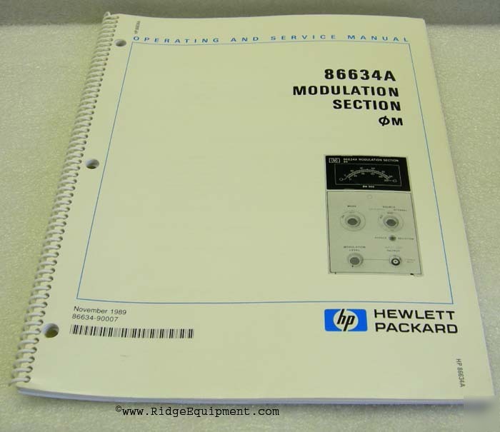 Hp 86634A modulation section op & service manual []