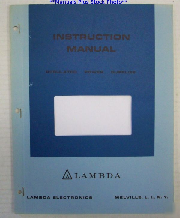 Lambda la-200-03A/l op-sv prelim manual - $5 shipping 