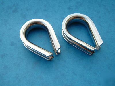2 x 10MM stainless steel 316 heart shaped thimbles