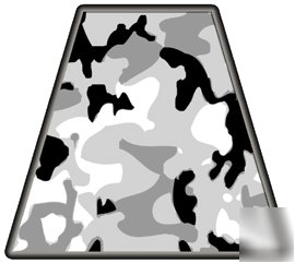 Fire rescue grey camouflage trapezoid helmet decal