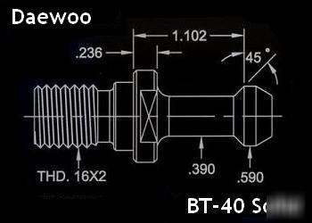 Daewoo cnc bt-40 solid retention knobs