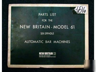 New britian part list mod. 61 six-spindle auto bar mach