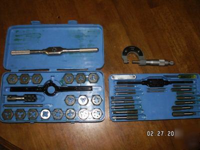 40 pc. tap & die set nwot w/ case, thickness guage, 