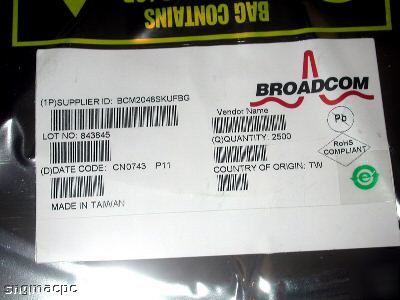 Broadcom BCM2048SKUFBG 2500PCS,no pb,rohs,factory seal