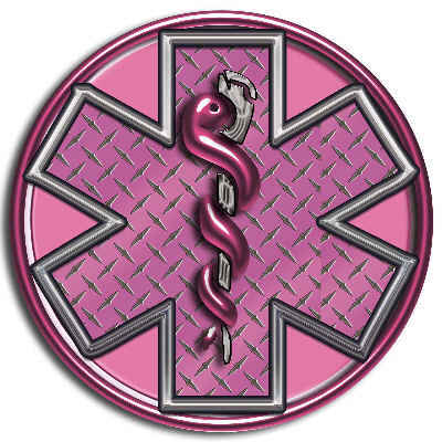 Personalized Stickers on Ems Star Of Life Ambulance Pink Custom Decal Sticker