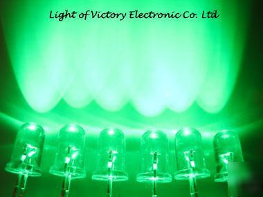 New 500 brightest 5MM pure green led lamp 25,000MCD f/r