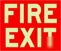 Fire exit sign glow in the dark sign 12
