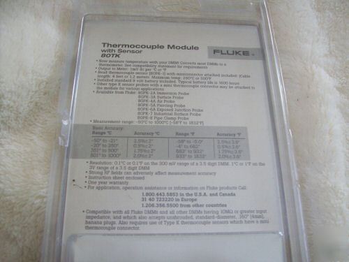 Fluke 80TK thermocouple module - never been used 