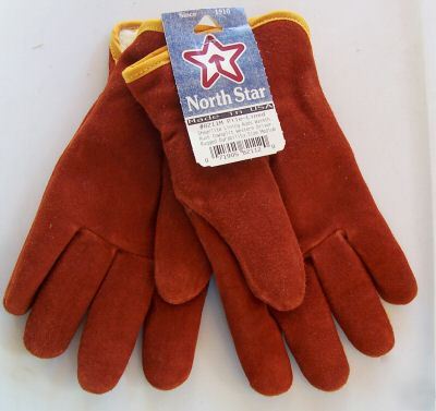 Winter leather western style glove orlon-pile lined 1PR