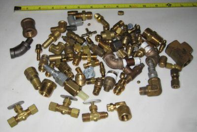 3 1/2 lbs of solid brass fittings machinists supplies