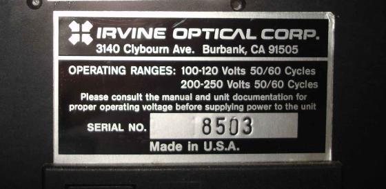 Irvine optical ultrasort 606 wafer sort bar code reader