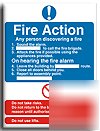 Fire action-instruc. sign-adh.vinyl-200X250MM(mu-031-ae