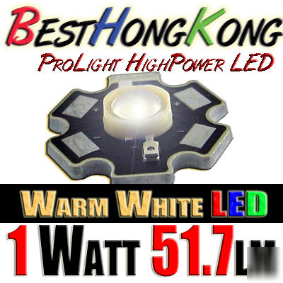 High power led set of 5000 prolight 1W warm white 52 lm